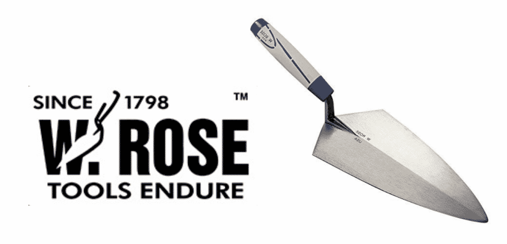 w rose bricklaying trowel