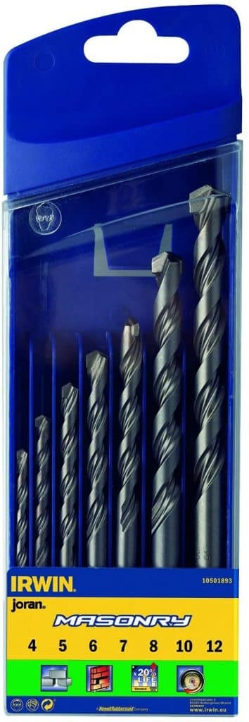 Irwin Masonry Drill Bit for Cordless Drills, 4mm-12mm, 7 Piece Set