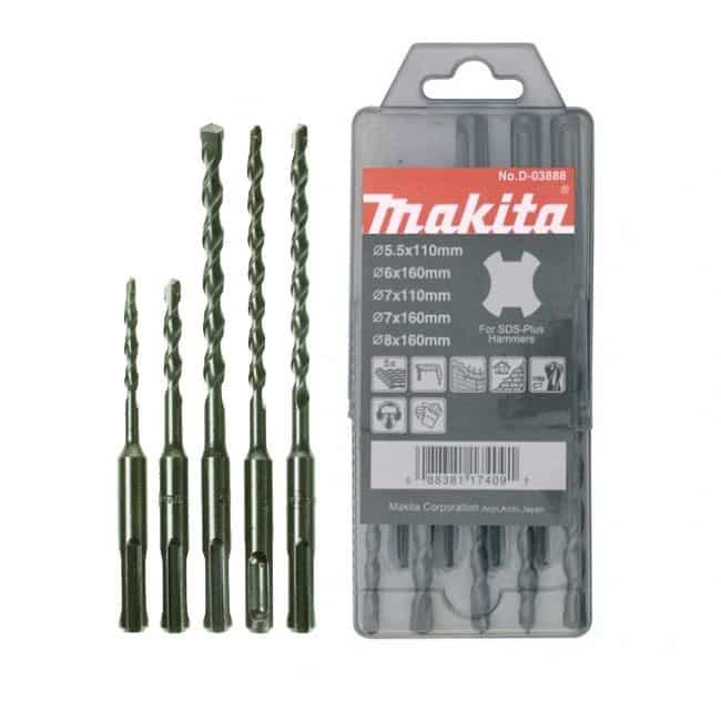 Makita D-03888 SDS Plus Drill Performance Set (5-Piece) - SILVER: