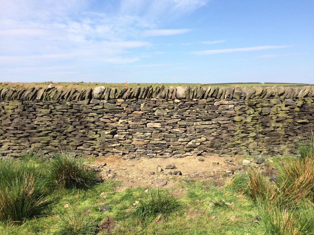 straight dry stone wall